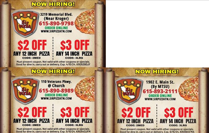 Sir Pizza Murfreesboro/NRB INC