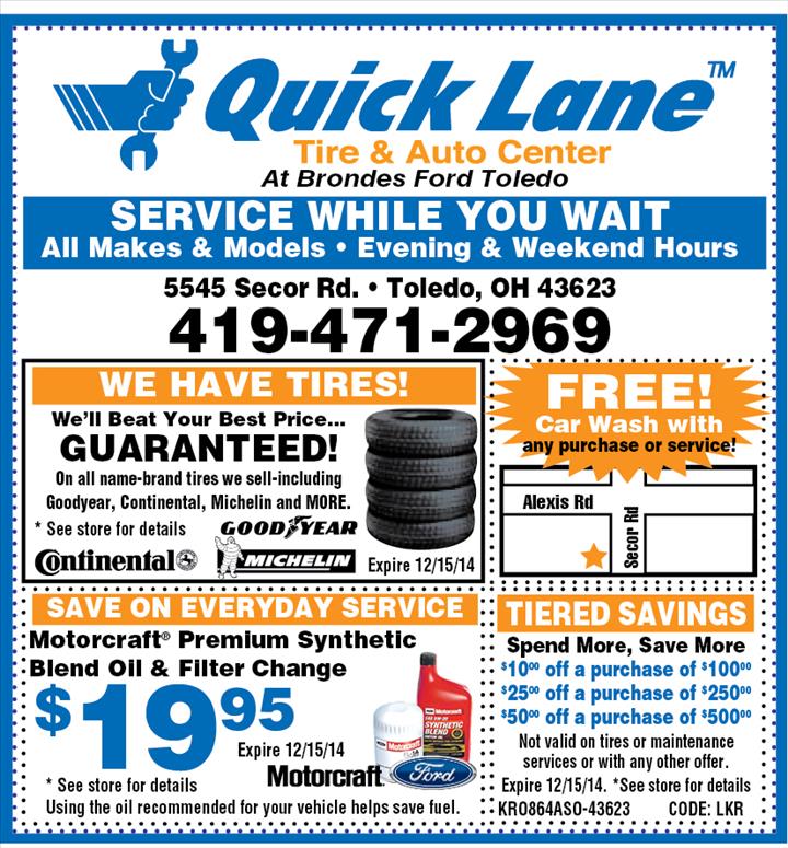 Quick Lane Tire & Auto Center at Brondes Ford
